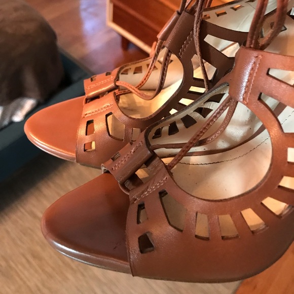 BCBG Generation Lace Up Brown Gladiator Heels - Picture 7 of 7